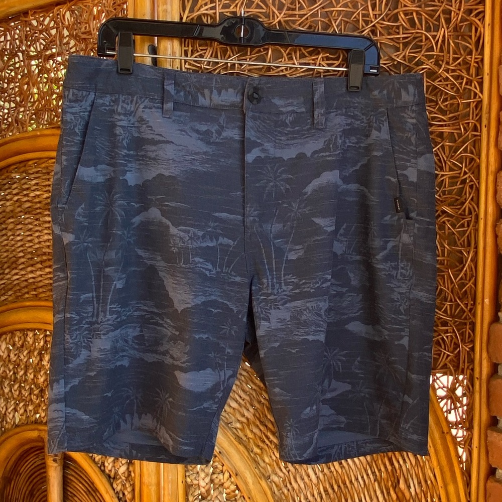 Rip Curl Men's Blue Graphic Board Shorts Swimsuit Size 34 Like New